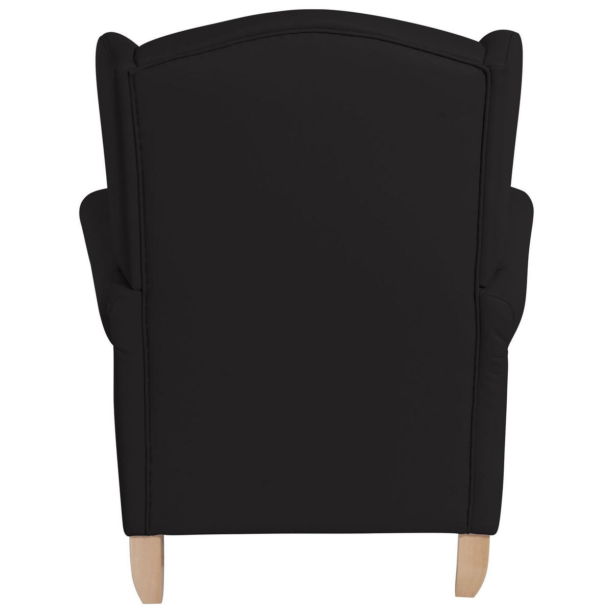 OHRENSESSEL Katria Bezug Kunstleder Buche natur / schwarz - Schwarz, Kunststoff (88/108/84cm) - 58aufmkessel