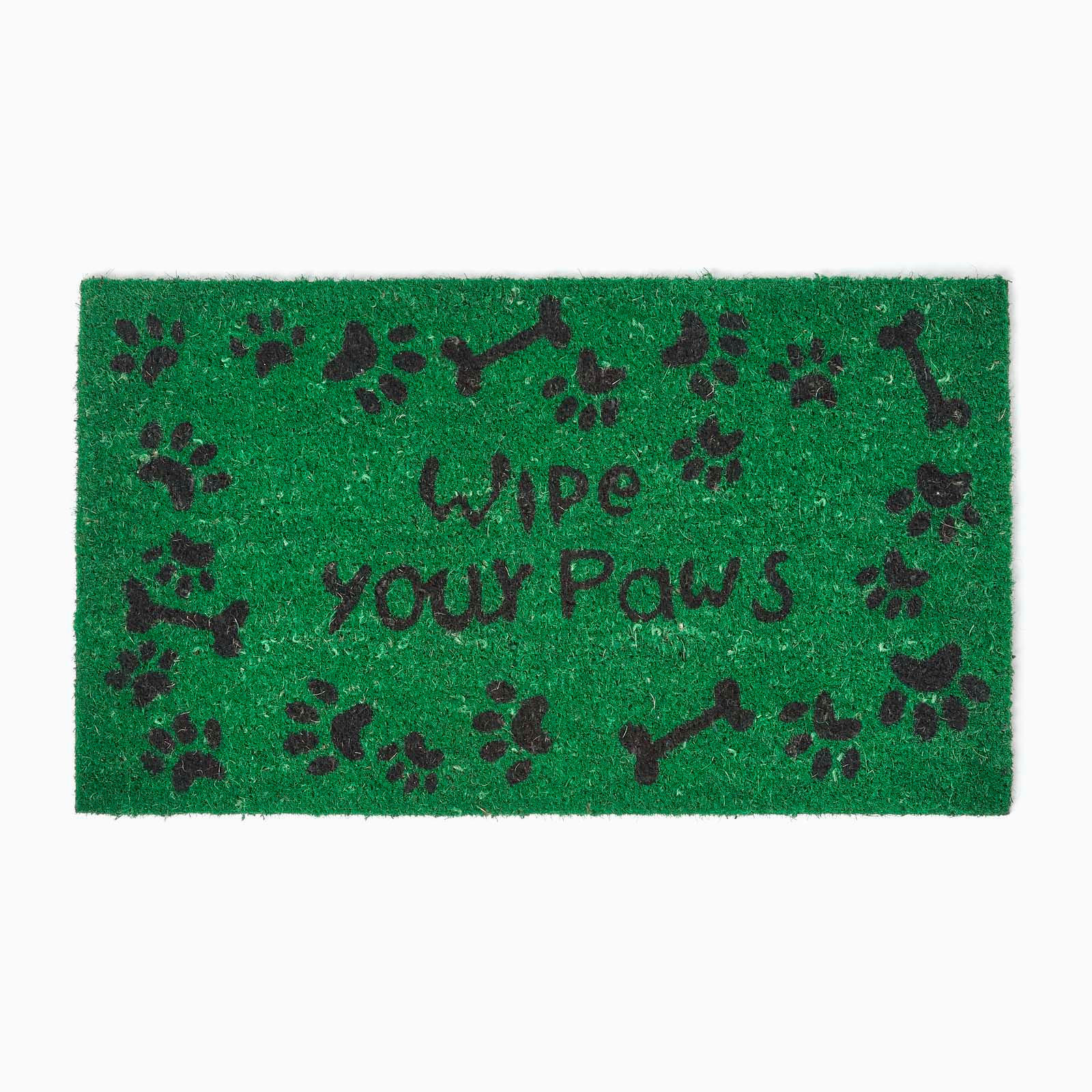 FUSSMATTE Wipe Your Paws, Kokosfaser 40/70 cm - Grün, Naturmaterialien (40/70cm) - Homescapes