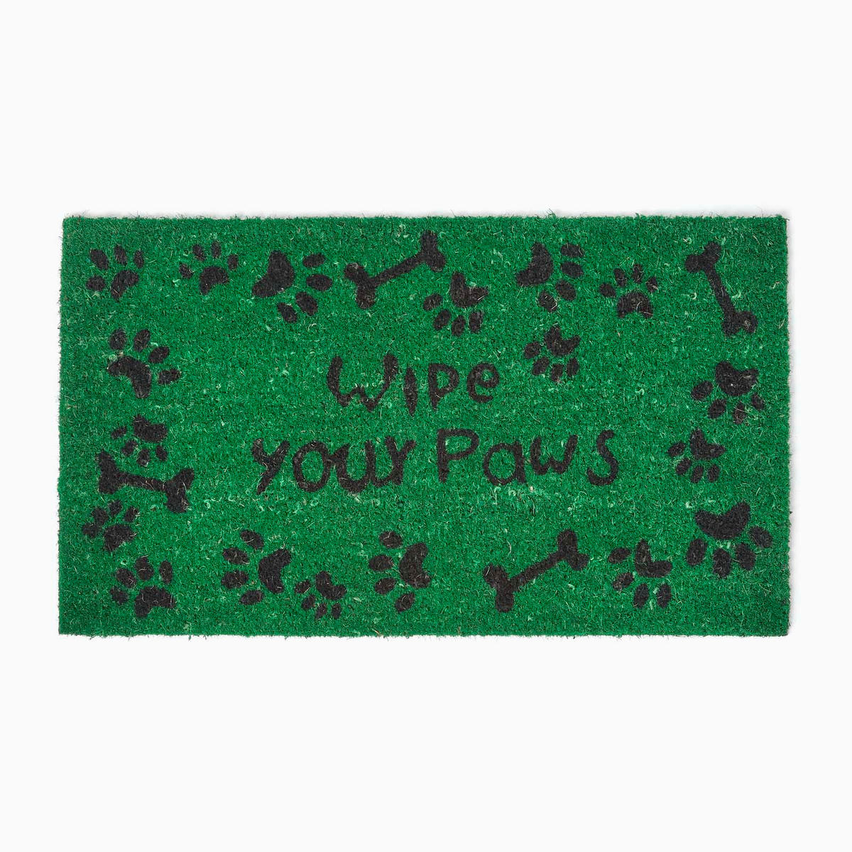 FUSSMATTE Wipe Your Paws, Kokosfaser 40/70 cm - Grün, Naturmaterialien (40/70cm) - Homescapes