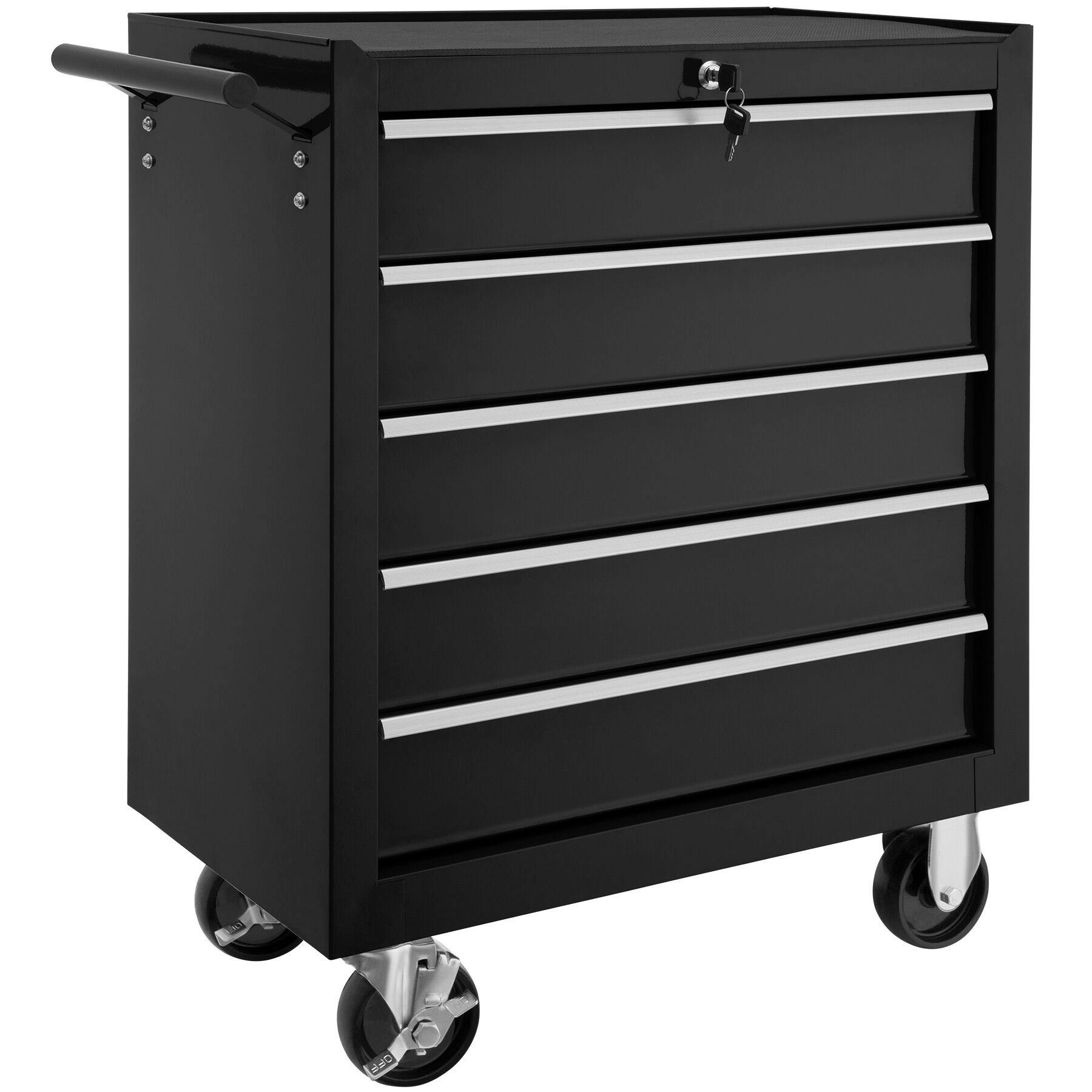 tectake Werkzeugwagen Schwarz 33x79x69 cm