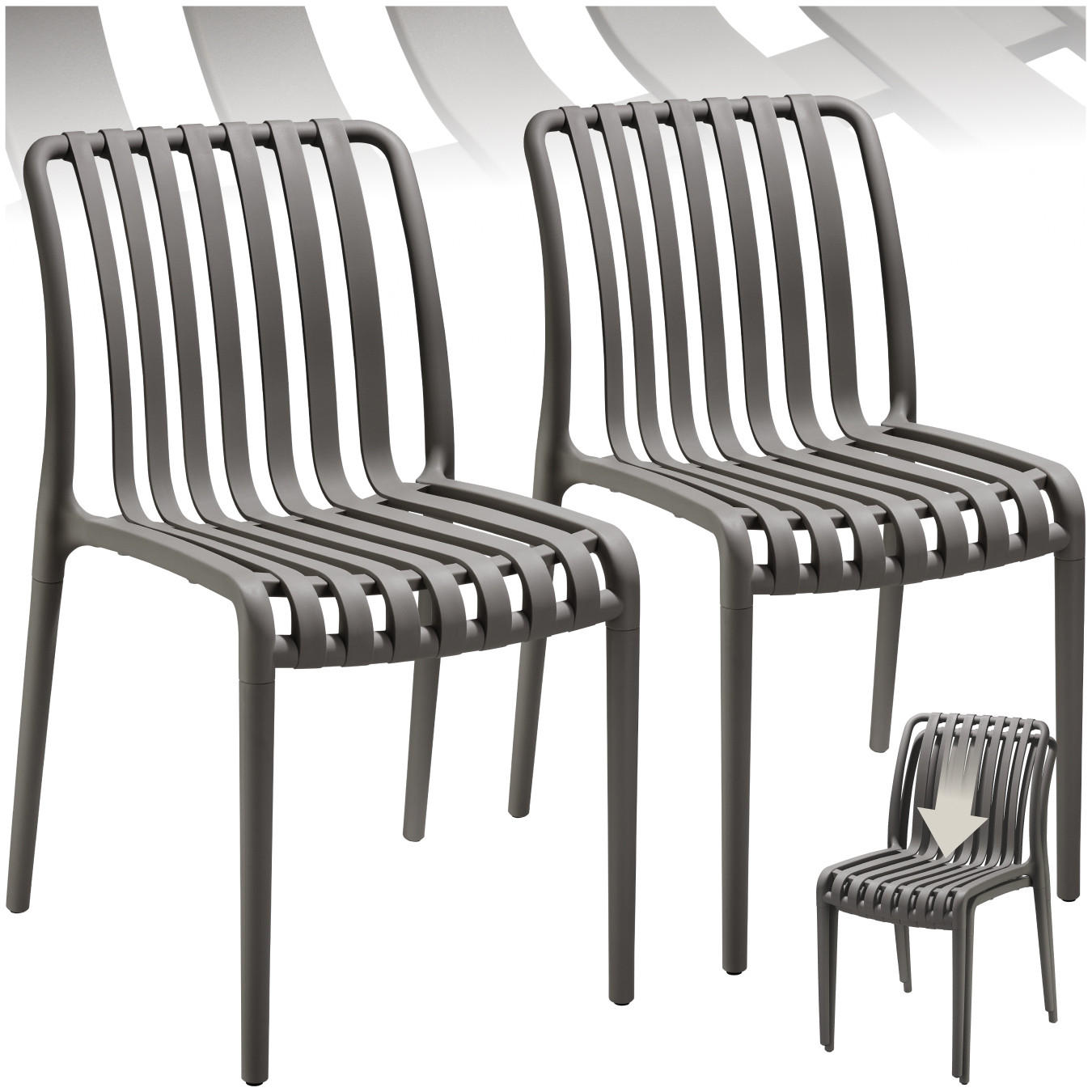 GARTENSTÜHLE Alcudia,47 x 58 x 80,5 cm, Belastbarkeit 110 kg,anthrazit - Anthrazit, Textil (47/80.5/58cm) - tectake