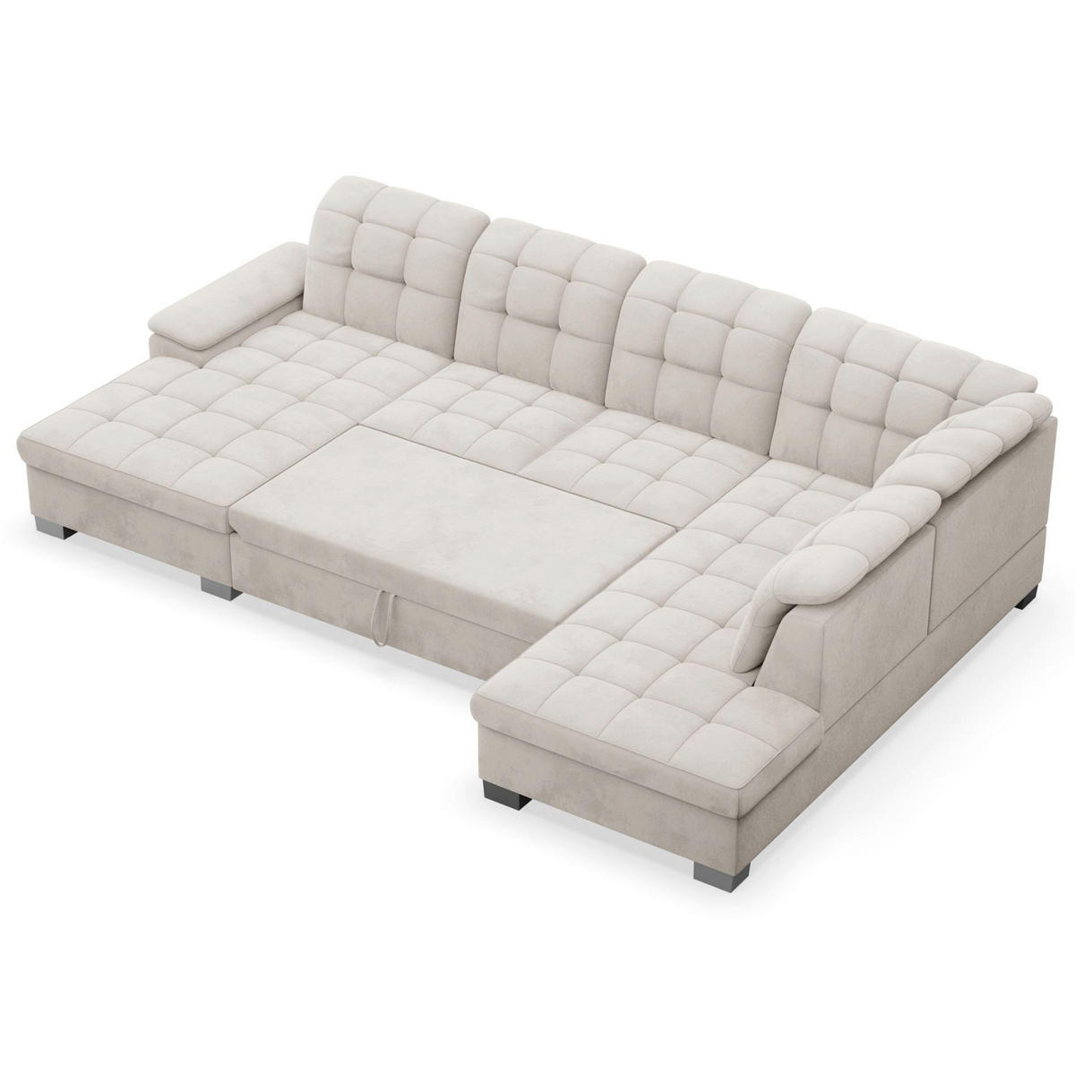 WOHNLANDSCHAFT Jamaal Taupe Velours linksseitig - Taupe/Schwarz, Textil (330/106/212cm) - Selsey