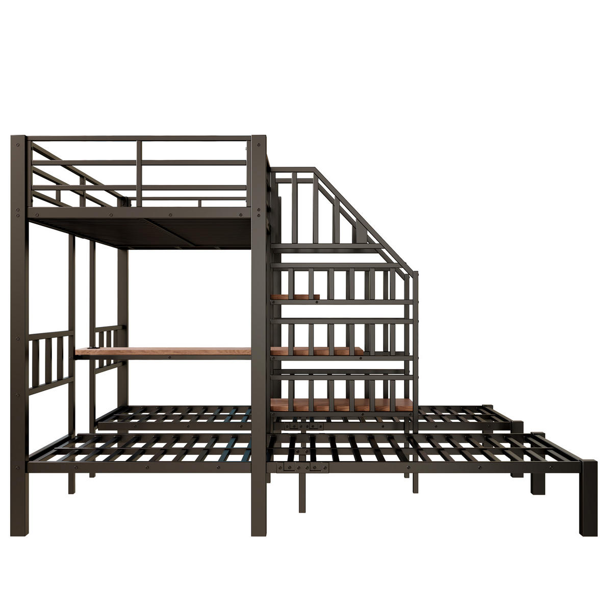 ETAGENBETT 90/200 cm Schwarz - Schwarz, Metall - Raumix