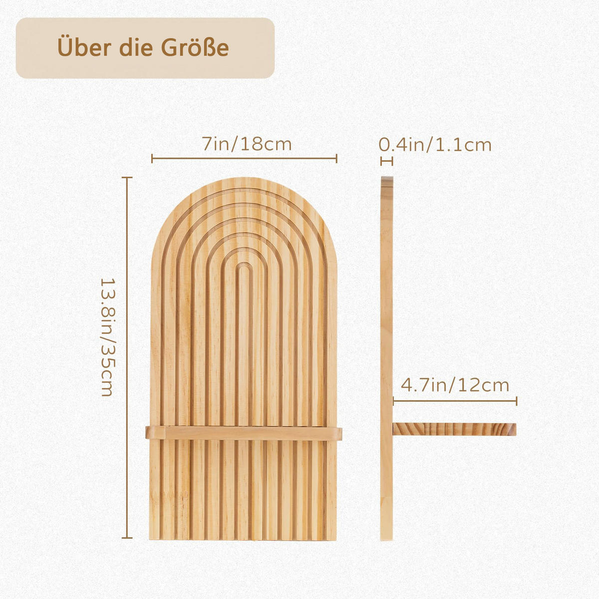 WANDBOARD Aus Holz, 2 Stück - Braun, Holz (18/35/13.1cm) - Kaket