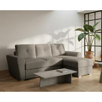 ECKSOFA Bellano Ecksofa L-Form- links oder rechts montierbar, grau - Grau, Holz (243/156cm) - Homesy