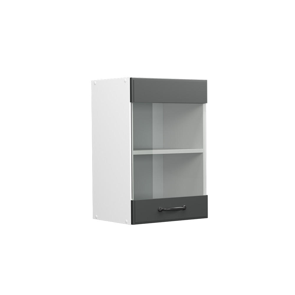 KÜCHENGLASSCHRANK R-Line Anthrazit Landhaus 40 cm - Anthrazit/Weiß, Holzwerkstoff (40/60/31cm) - Vicco