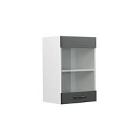 KÜCHENGLASSCHRANK R-Line Anthrazit Landhaus 40 cm - Dunkelgrau/Anthrazit, Holzwerkstoff (40/60/31cm) - Vicco