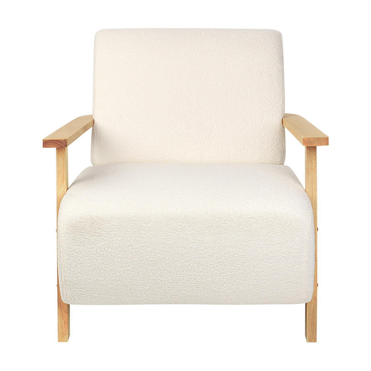 SESSEL Bouclé Hellbeige Lesja - Hellbraun/Beige, Textil (77/79/90cm) - Beliani