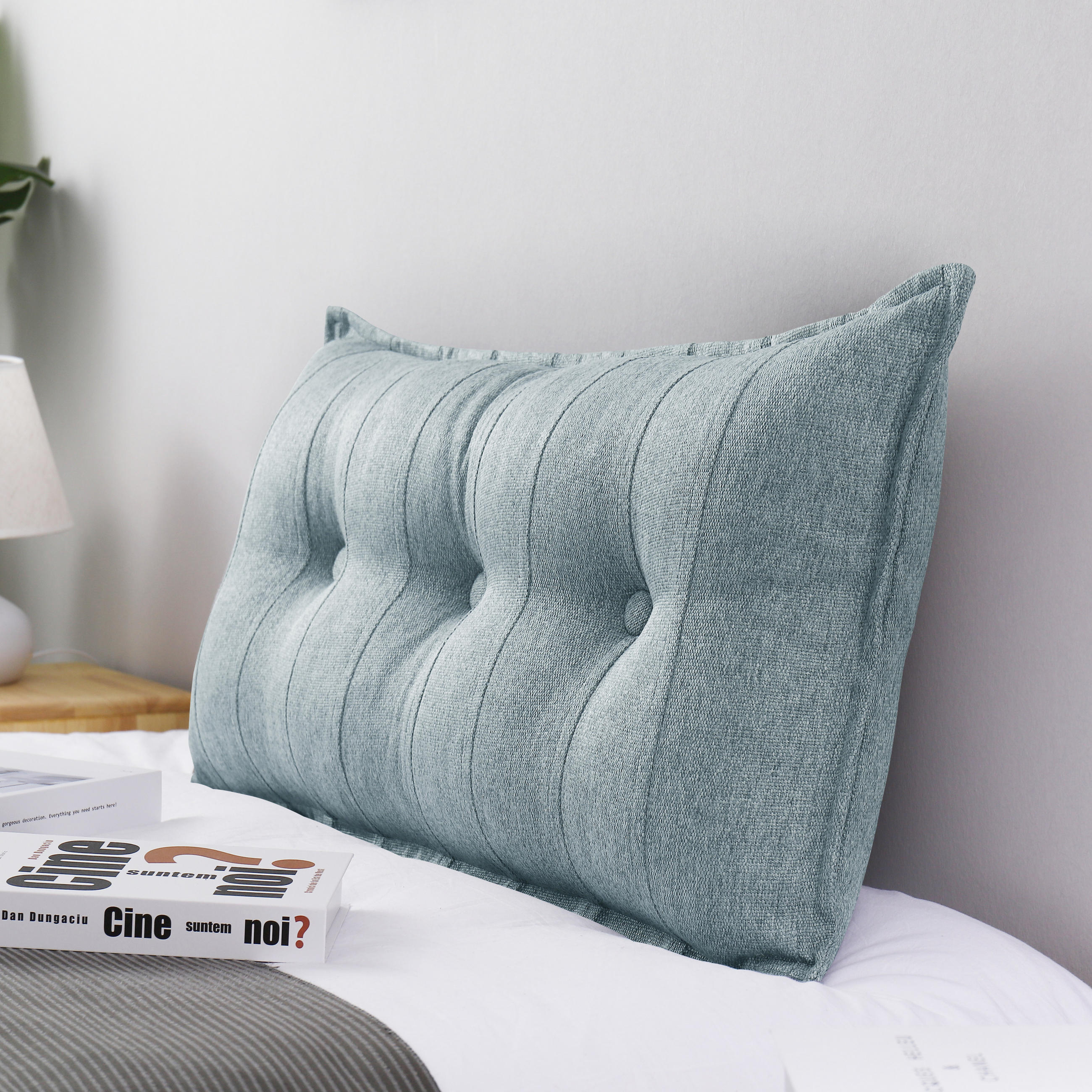 RÜCKENKISSEN Leinenlook Grau 100 cm - Grau, Textil (45/100cm) - Vercart