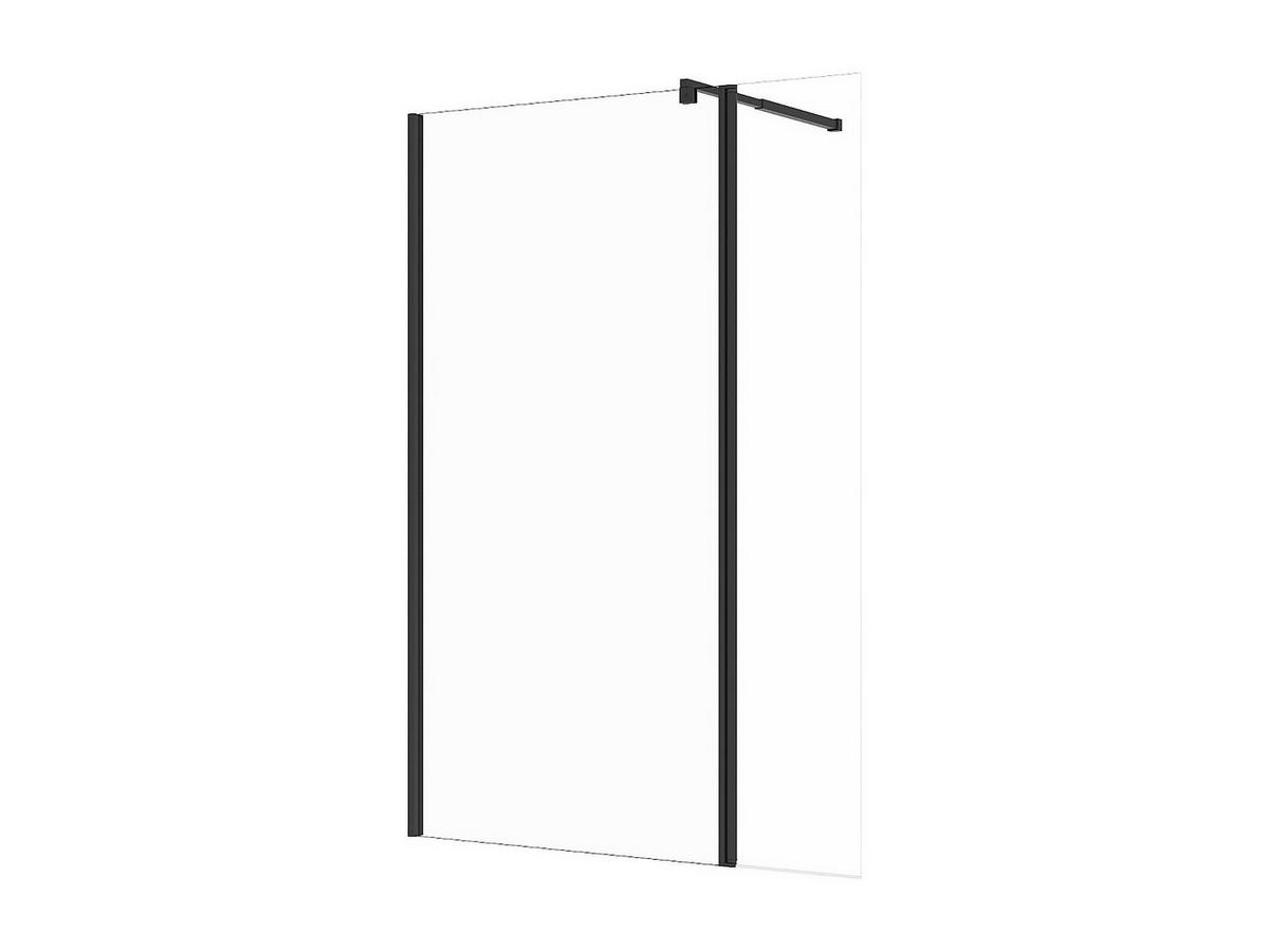 DUSCHWAND - 140 cm x 0.6 cm - metall - schwarz Daren - Schwarz, Glas/Metall (140/200cm) - Vente-Unique