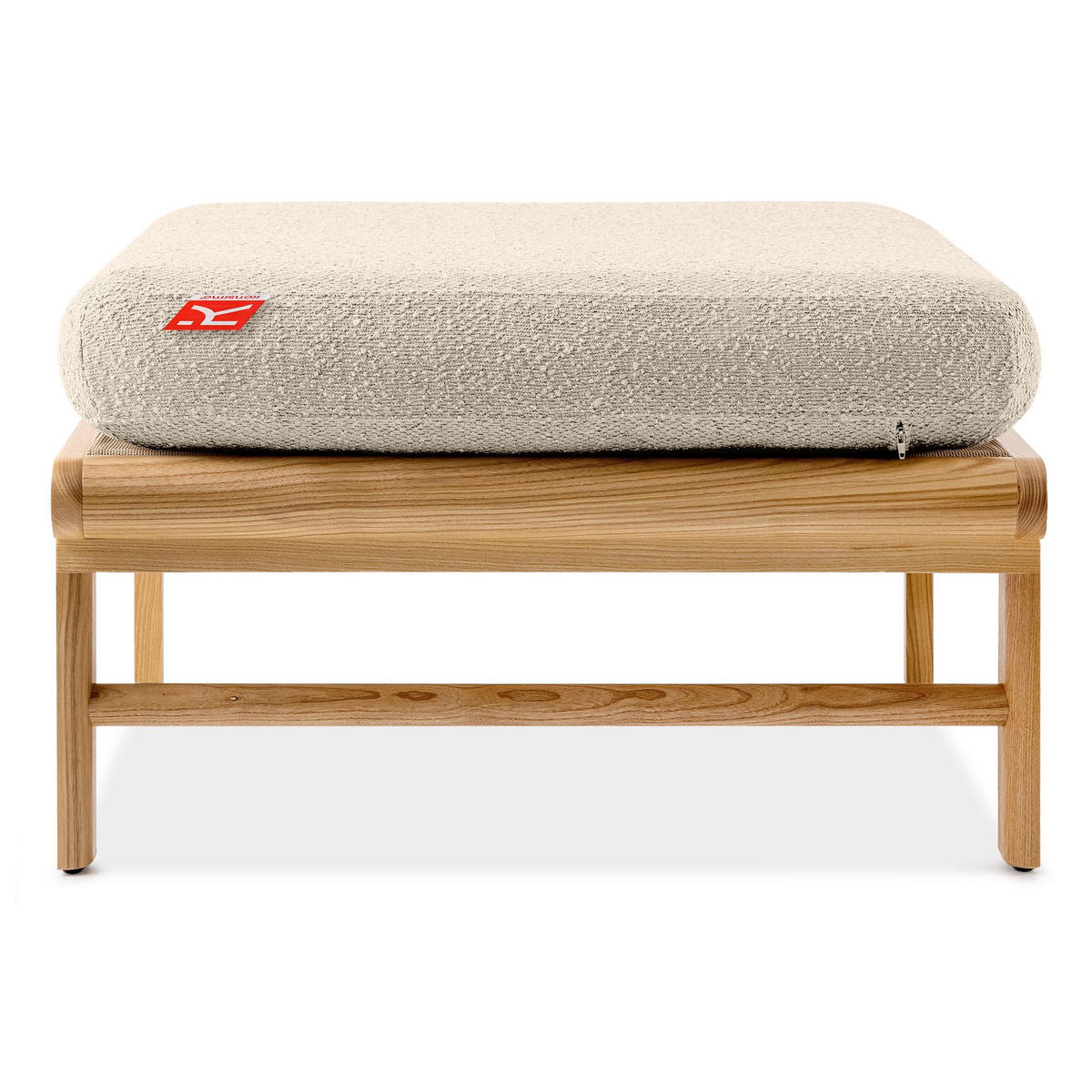 GARTENLOUNGE-HOCKER ATREDA - Creme, Holz/Textil (70/42/80cm) - KONSIMO®