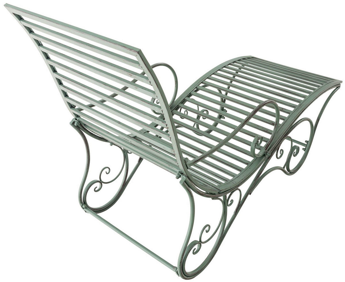 GARTENLIEGE Senta Antik 58x140x101cm Metall Antik-Grün Sonnenliege - Grün, Metall (58/101/140cm) - DELUKE
