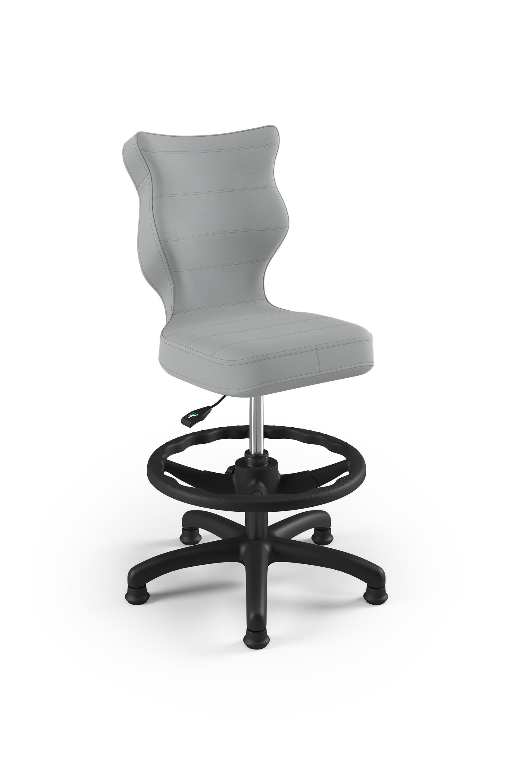KINDERSTUHL Petit mit Fußstütze - Hellgrau/Schwarz, Textil (66/90/66cm) - RAUMHIRSCH FURNITURE