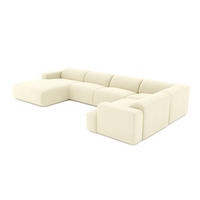 WOHNLANDSCHAFT Gerippter Samt Creme 354cm - Creme, Textil (354/73/200cm) - Sia Home