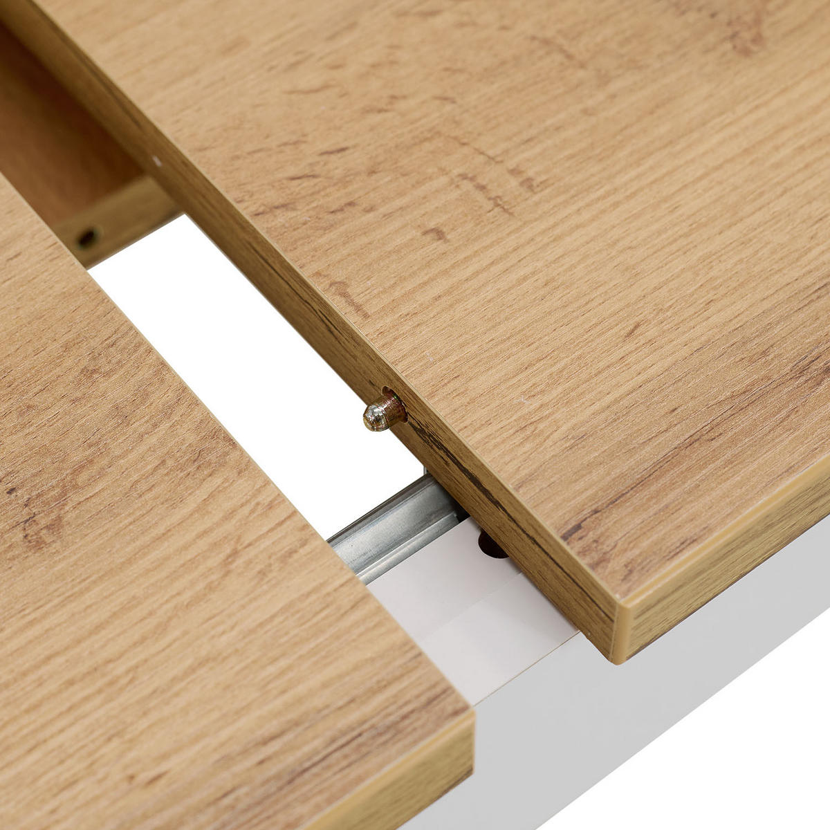 ESSTISCH Weiß in Naturholz 135x86 cm ausziehbar - Naturfarben, Holz (86/135/77cm) - Homestyle4u