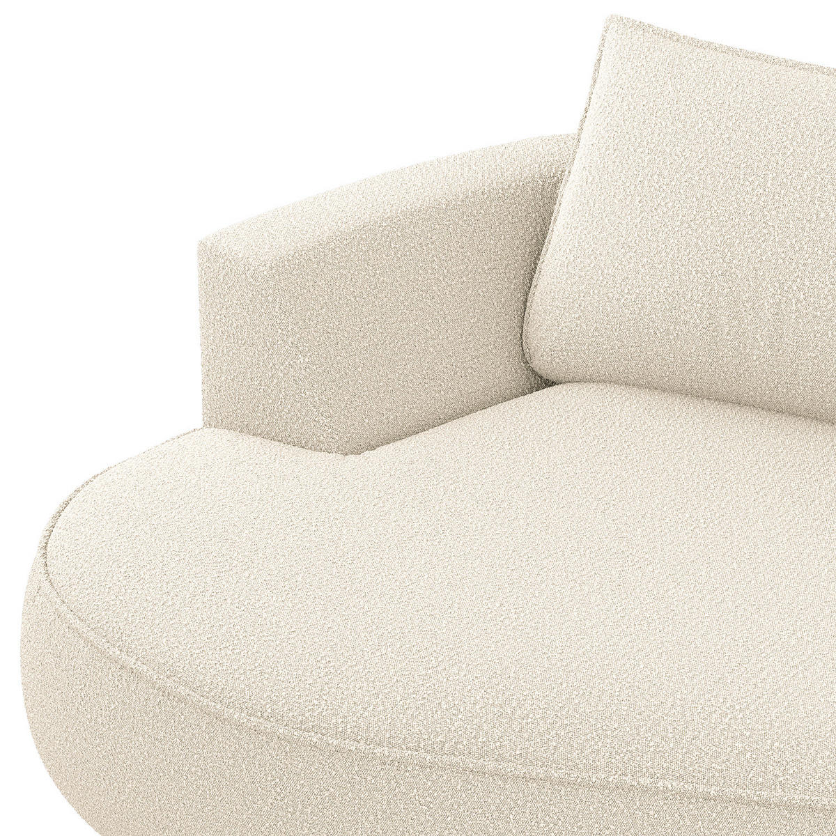 OTTOMANE - modular - Creme/Schwarz, Kunststoff/Textil (196/82/146cm) - home24