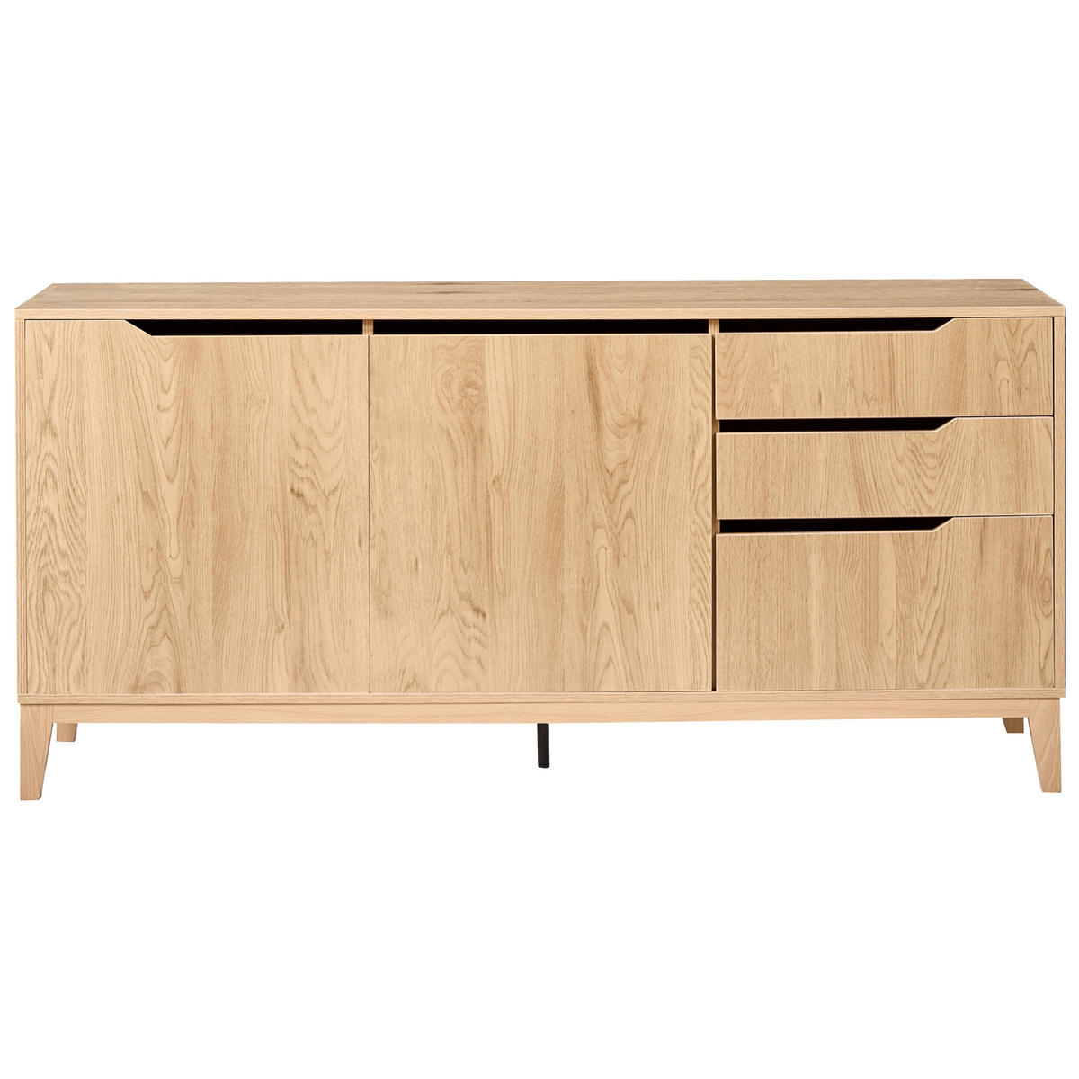 SIDEBOARD mit 2 Türen Hellbraun Moncton - Hellbraun, Holzwerkstoff (160/75/45cm) - Beliani
