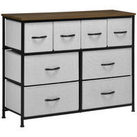 KOMMODE Schwarz 100/30/78 cm 8 Schubladen - Grau, Textil (100/78/30cm) - PANGIVO