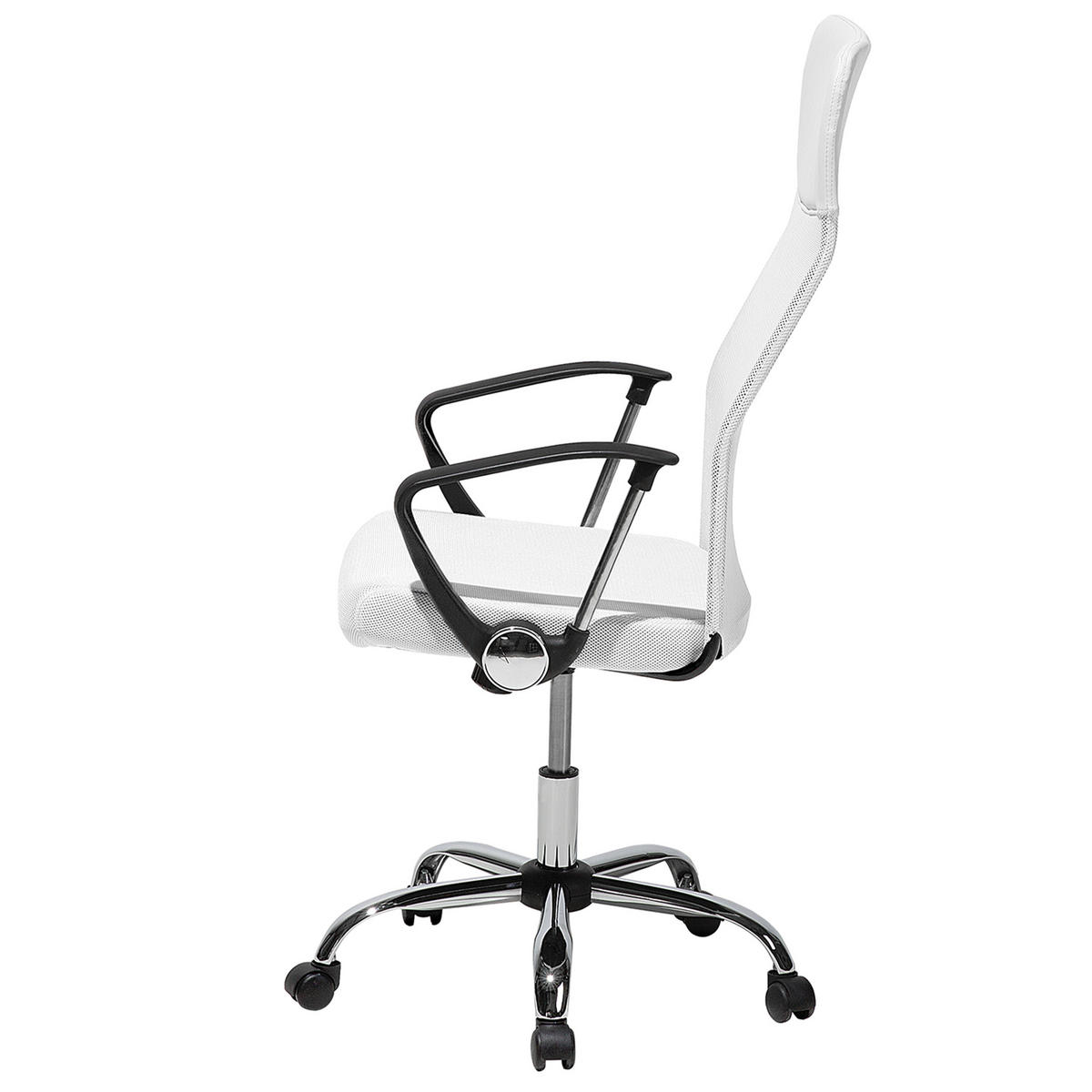 BÜROSTUHL Polyester Weiß Design - Weiß, Kunststoff/Textil (63/114/63cm) - Beliani