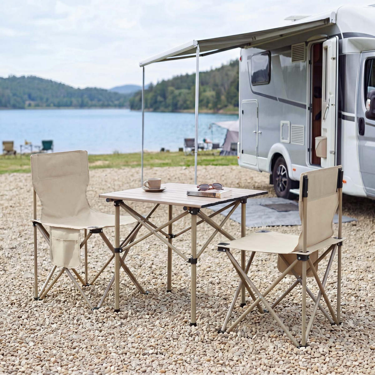 CAMPINGSET Creme - Creme, Textil (51/65/53cm) - MCW