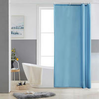 DUSCHVORHANG Textil Hellblau 90 x 180 cm - Hellblau, Textil (90/180cm)