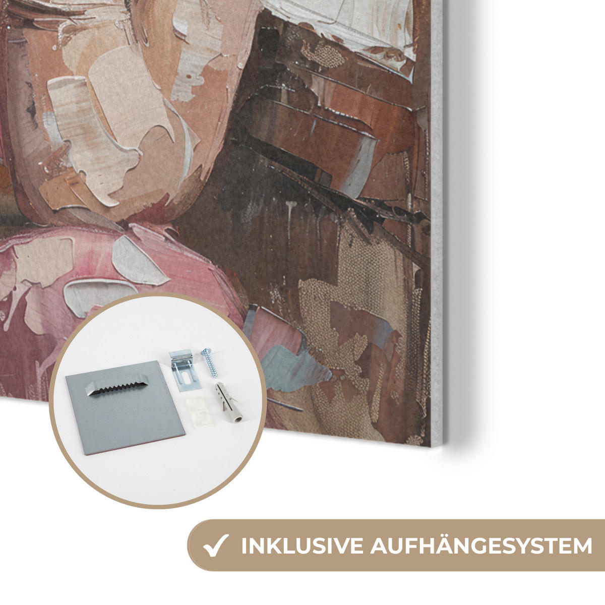 AKUSTIKBILD Frau - Lackierung - Porträt - Modern Wanddeko 60x90 cm - Altrosa, Kunststoff (60/90/0.9cm) - MuchoWow
