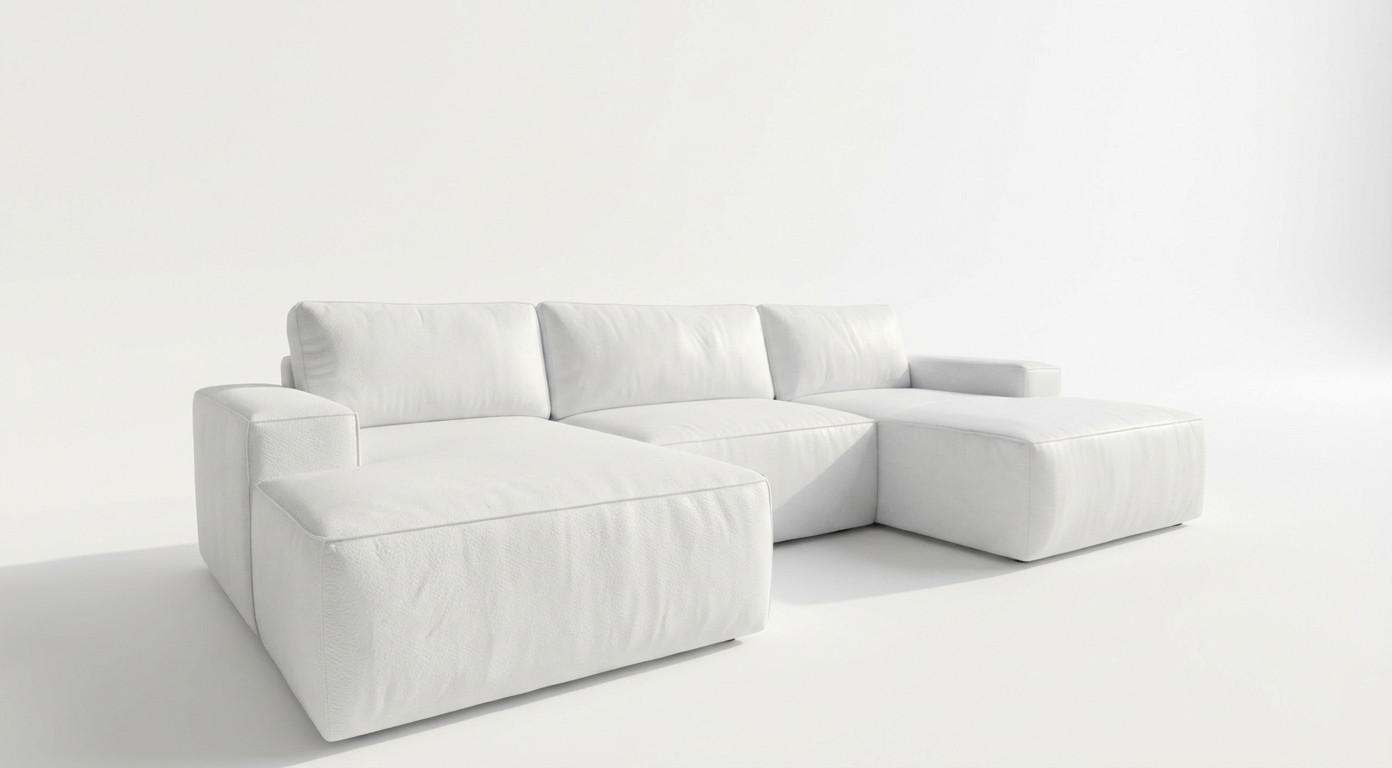 ECKSOFA EINAR 362 cm x 170 cm – Stoff: ECO CAYENCE Weiss 1111 Farbe: Weiß - Weiß, Textil (362/170cm) - A&J MöbelLand