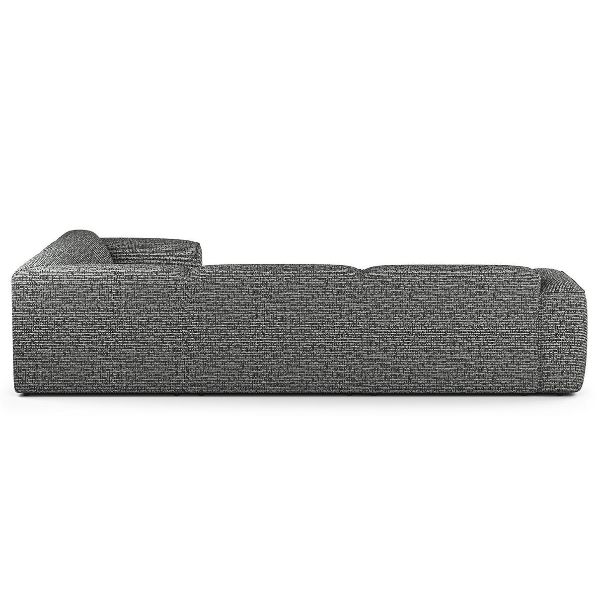 ECKSOFA mit Rundecke - Schwarz/Grau, Kunststoff/Textil (325/260cm) - home24