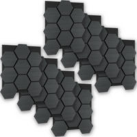 AKUSTIKPANEELE Sonic Shield, je 76 x 62 x 1,8 cm, Größe flexibel anpassbar, Eiche schwarz - Schwarz, Holz (62/1.8/76cm) - tectake