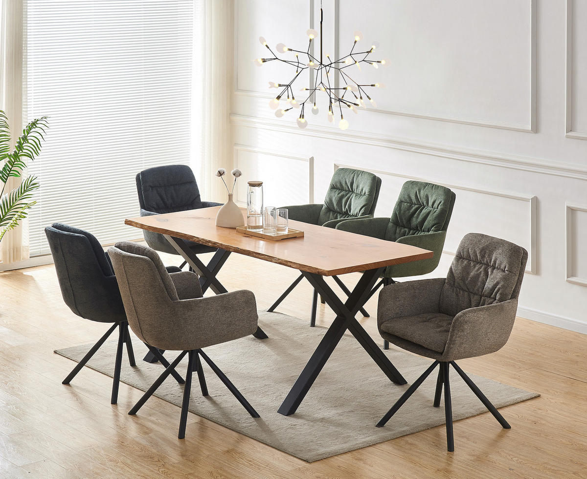 ARMLEHNSTUHL CAZAR Cappuccino - Cappuccino, Textil/Metall (57/90/68cm) - B&D Home