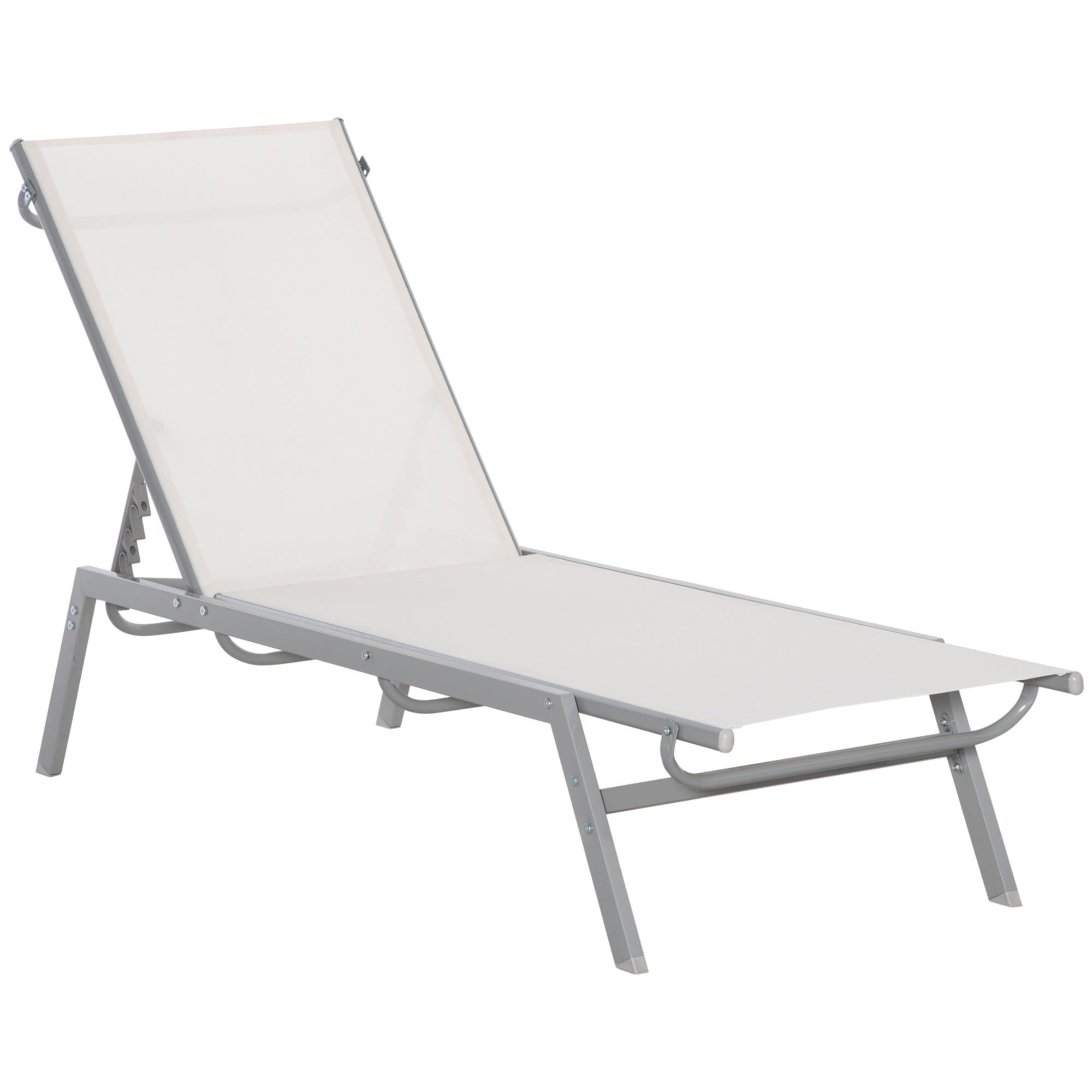 GARTENLIEGE - Creme, Kunststoff/Metall (58/97/170cm) - Outsunny