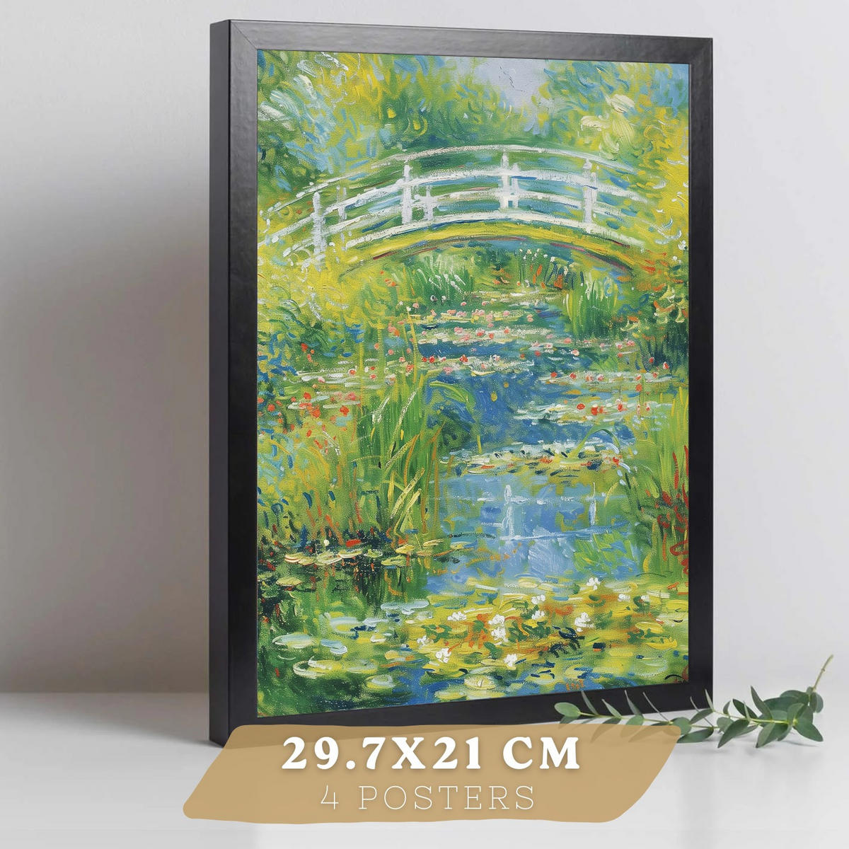 PLAKAT Sada 4 Pole A3 Černý rám - černá, papír (29.7/1/42cm) - Nacnic