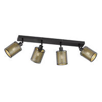 LED DECKENLEUCHTE Gitter Design Schwarz Gold - Schwarz, Metall (64/10/18cm) - Wofi
