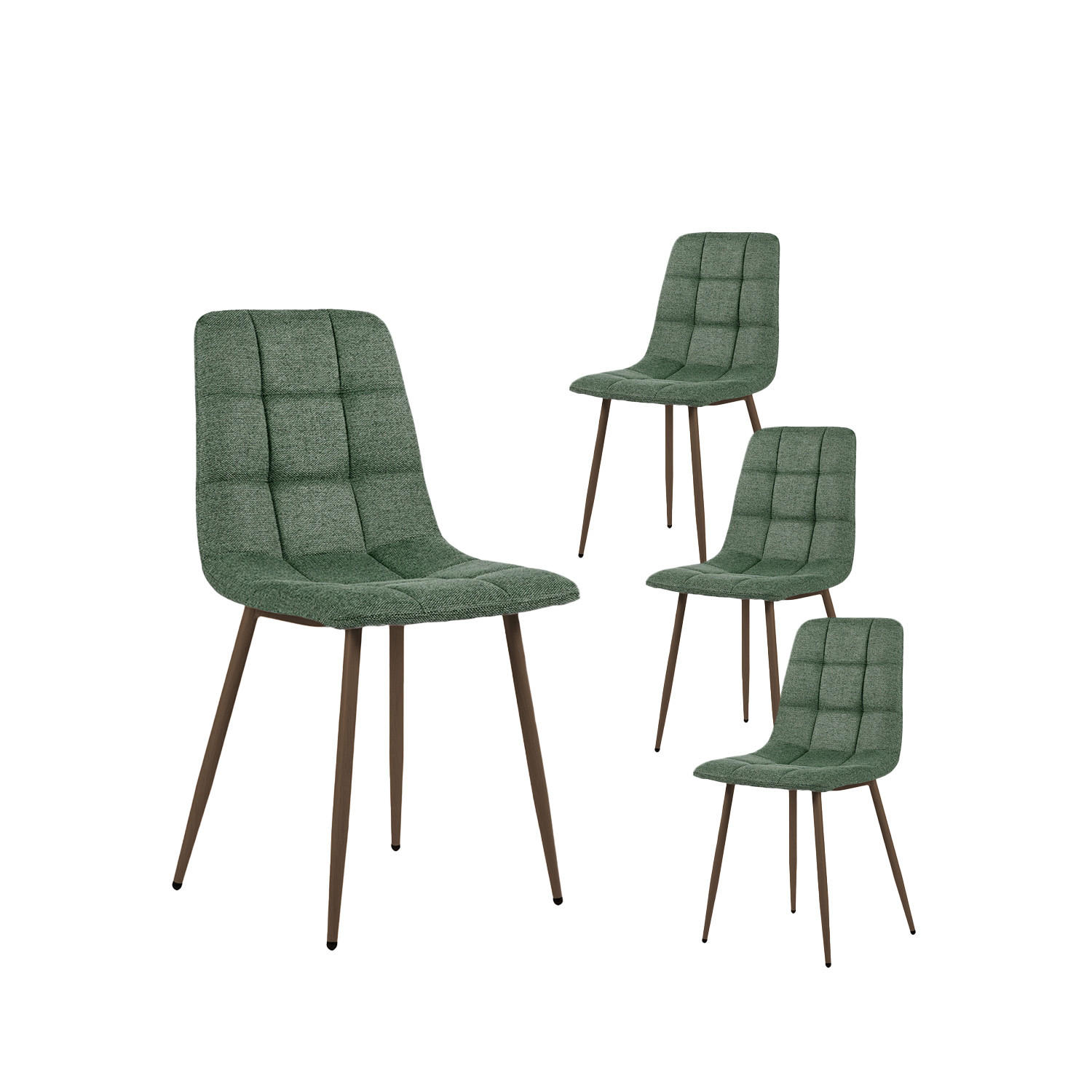 ESSZIMMERSTUHL Ailan Grün 43 cm x 88 cm 4er-Set - Grün, Textil (43/88/56cm) - Klast Home