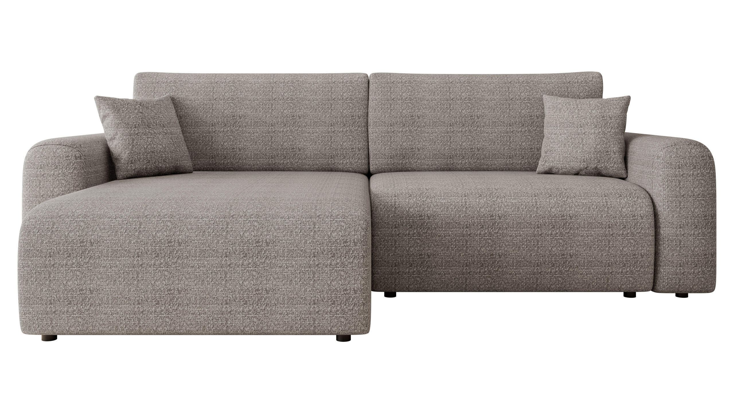 ECKSOFA Floryn L - Schwarz/Grau, Holz/Kunststoff (245/145cm) - MIRJAN24
