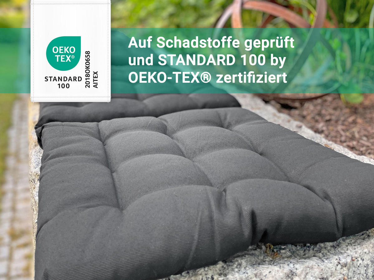 STUHLKISSEN, 4er-Set, 40x40 cm, 100% Polyester, Grau - Dunkelgrau, Textil (40/40/3cm) - Zollner