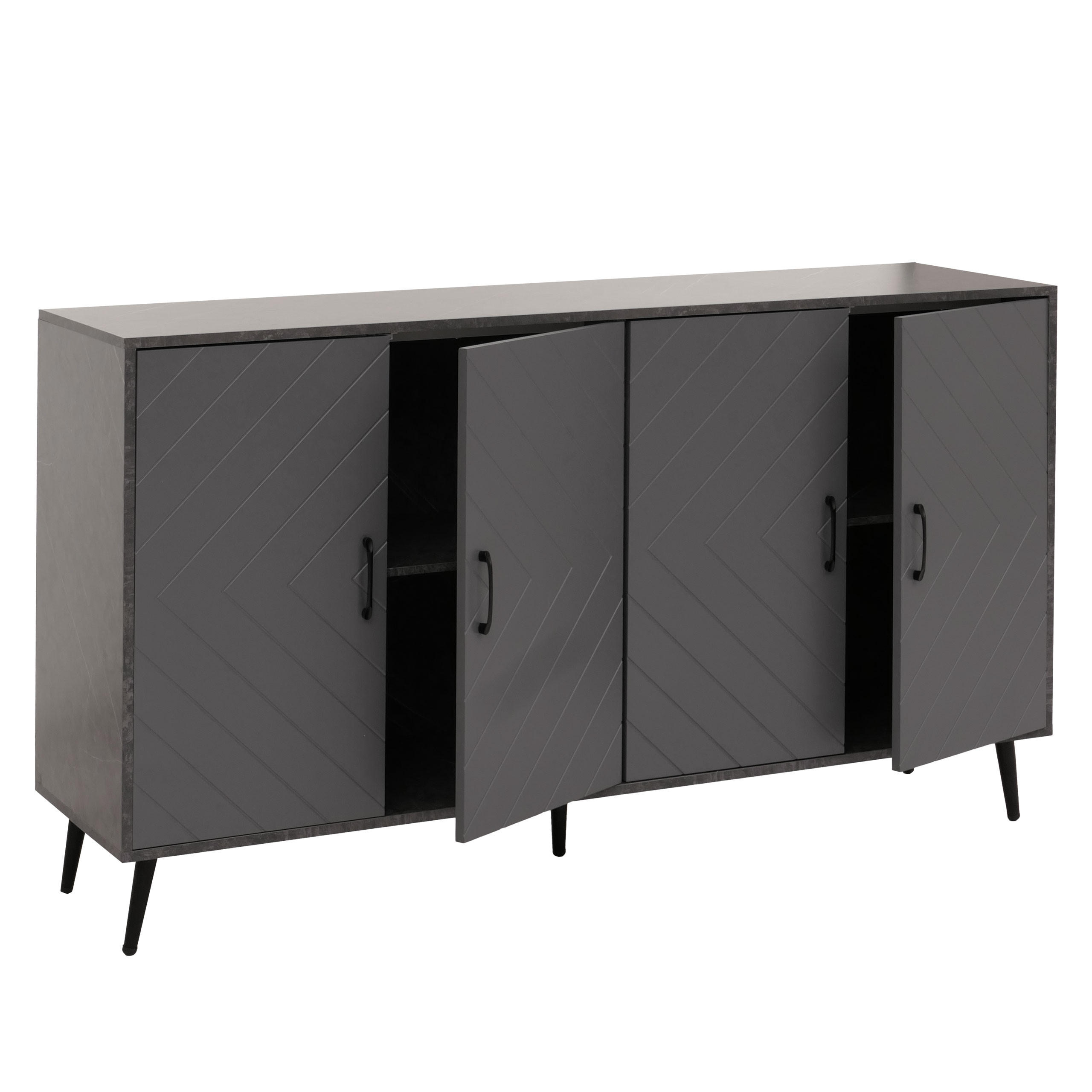 SIDEBOARD Grau - Grau, Holz (150/88/40cm) - Jamb