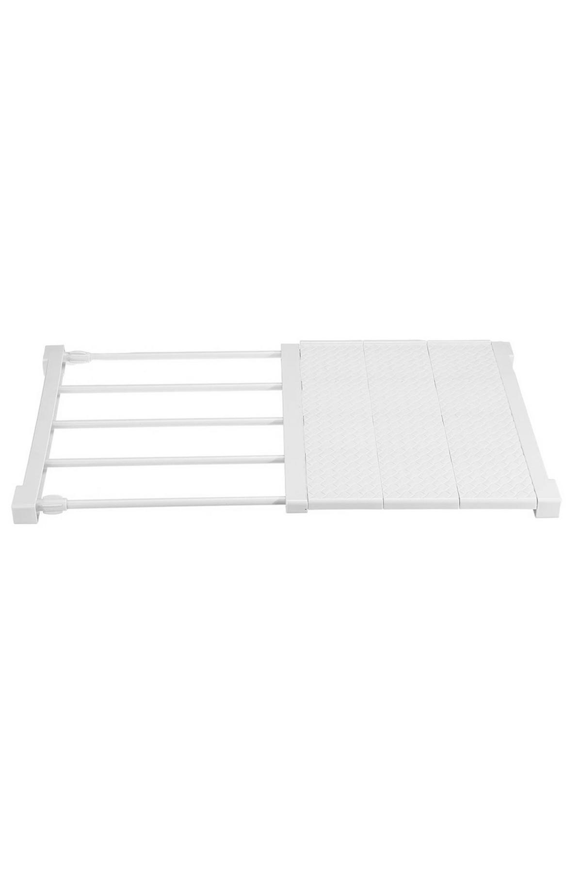SCHRANK-SPANNREGAL aus ABS-Kunststoff, Kohlenstoffstahl in Weiß Verstellbares 38-55cm - Weiß, Kunststoff (24/38/1.5cm) - Livingandhome