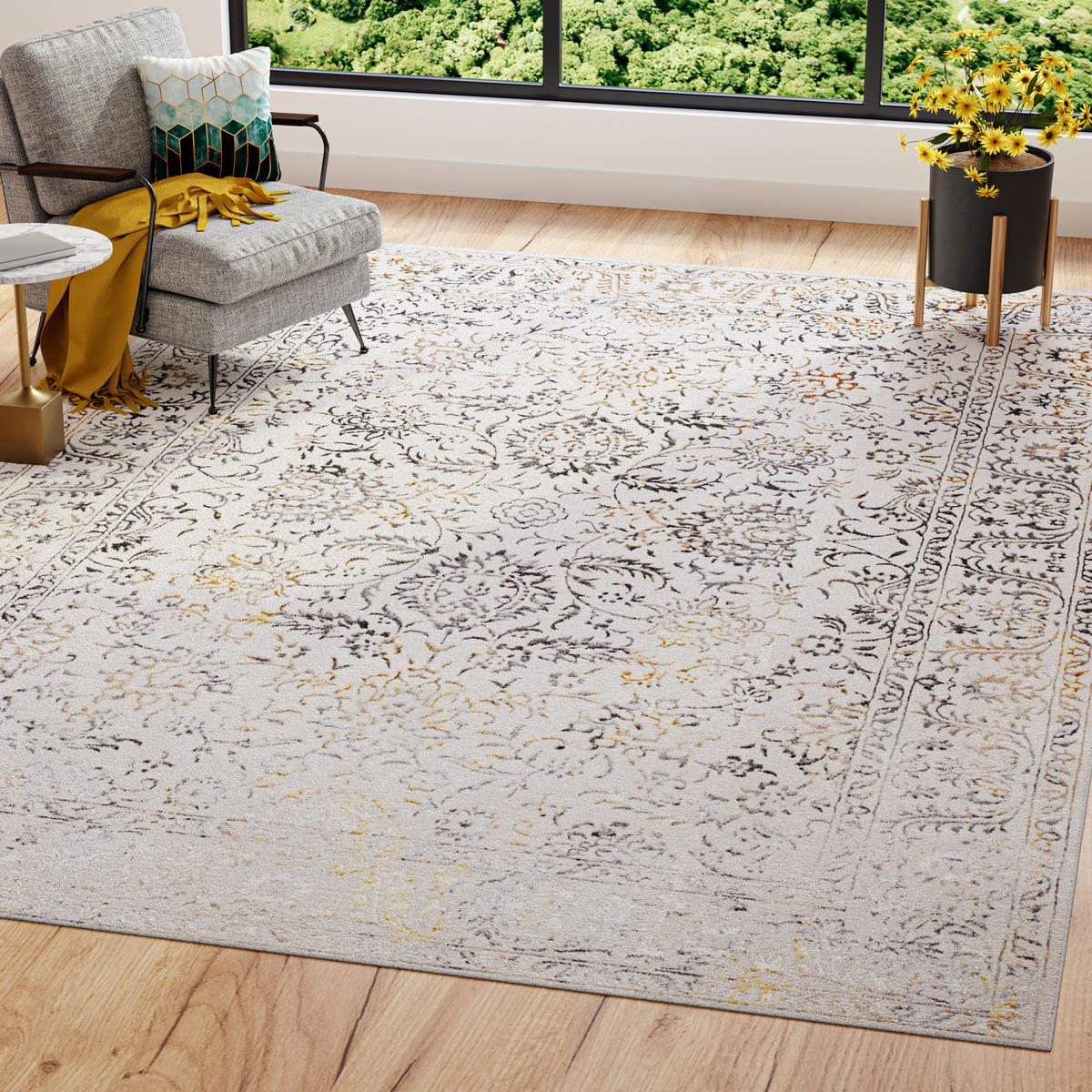 TEPPICH GOLDEN Creme 160/230 cm - Creme, Kunststoff (160/230cm) - Tapiso