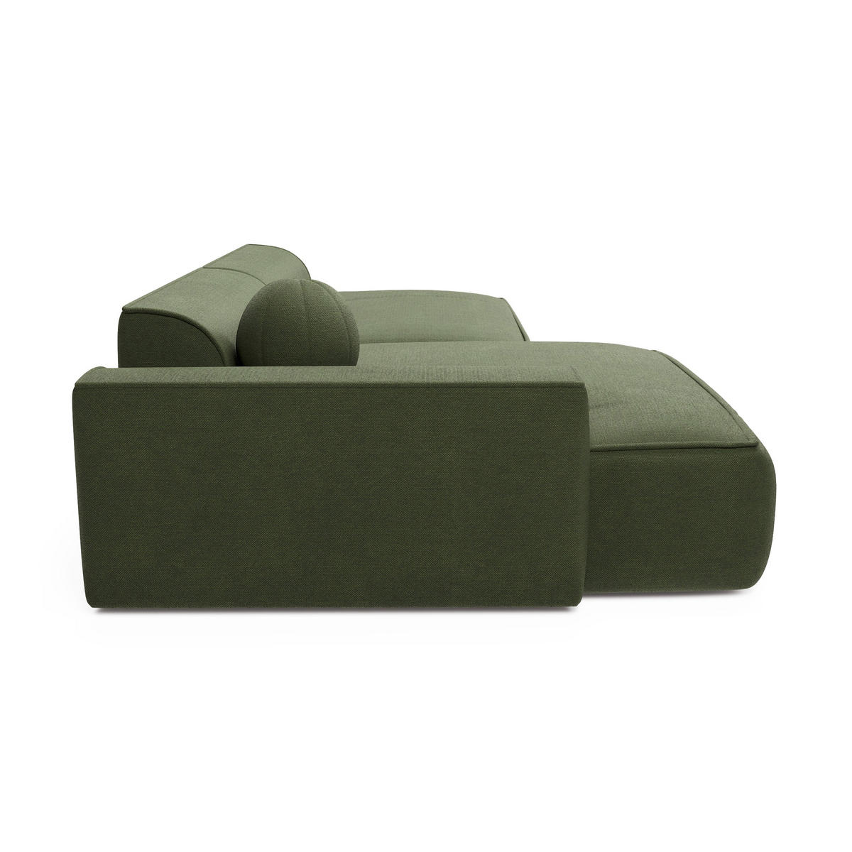 ECKSOFA LINKS Rastergewebe Olivgrün 260cm - Olivgrün, Textil (155/260cm) - Sia Home