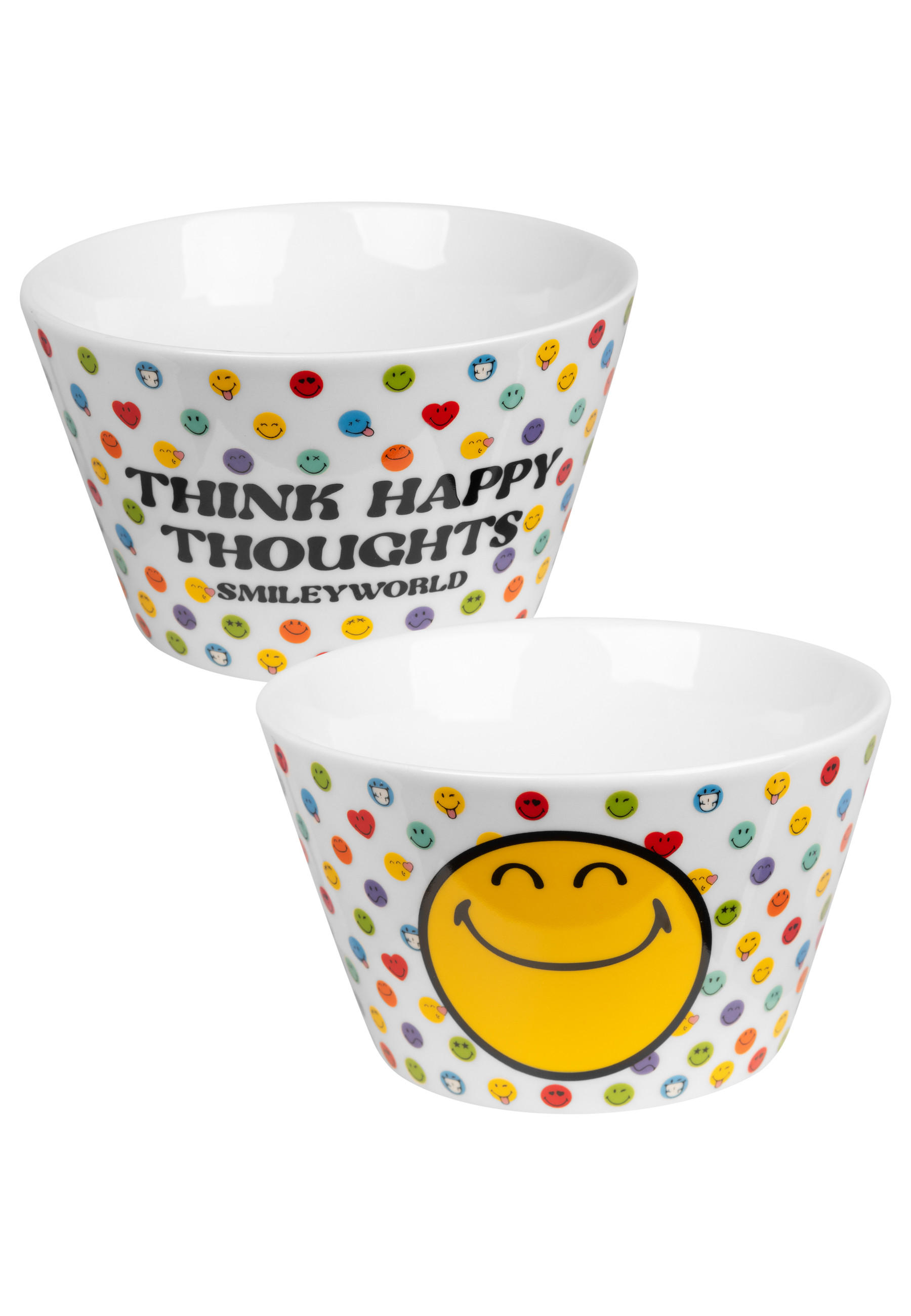 MÜSLISCHALE Smileyworld Weiß 500ml - Multicolor, Keramik (14cm) - United Labels