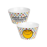 MÜSLISCHALE Smileyworld Weiß 500ml - Multicolor, Keramik (14cm) - United Labels