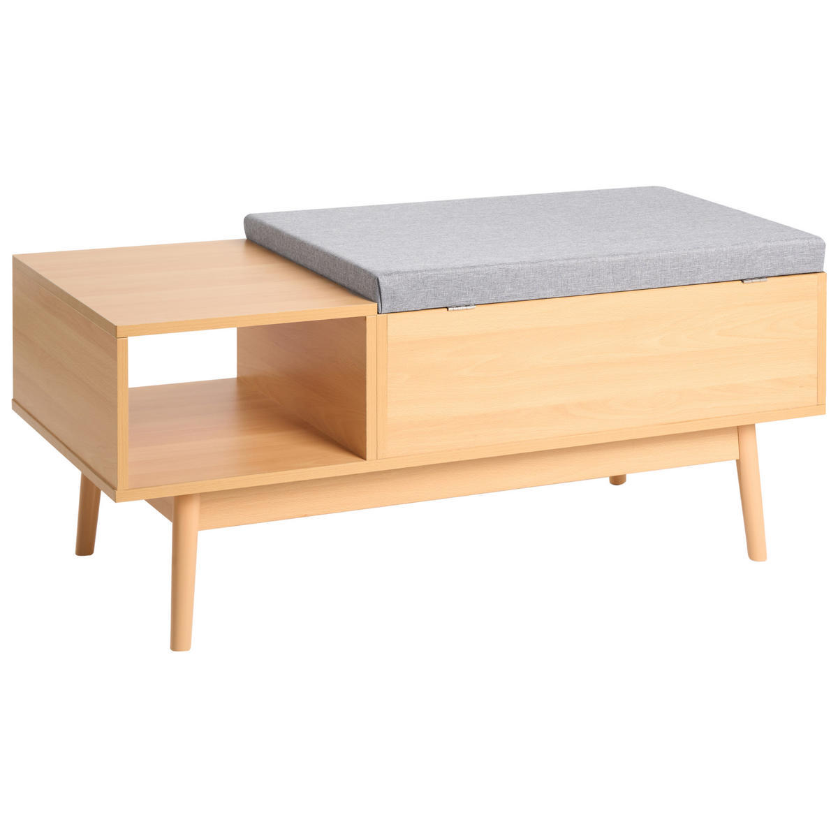 BANCĂ PENTRU PANTOFI maro deschisă Bourke - maro/maro deschis, compozit lemnos (110/43/46cm) - Beliani