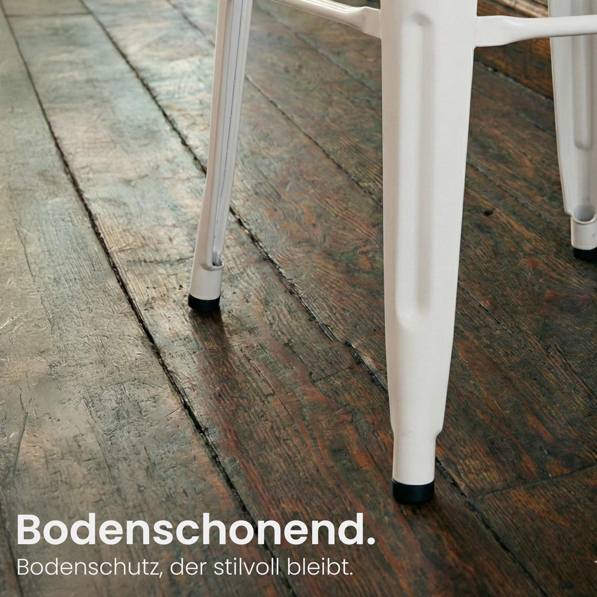 BARHOCKER Metall Weiß - Eukalyptusholzfarben/Weiß, Metall (44/96/43cm) - CLP