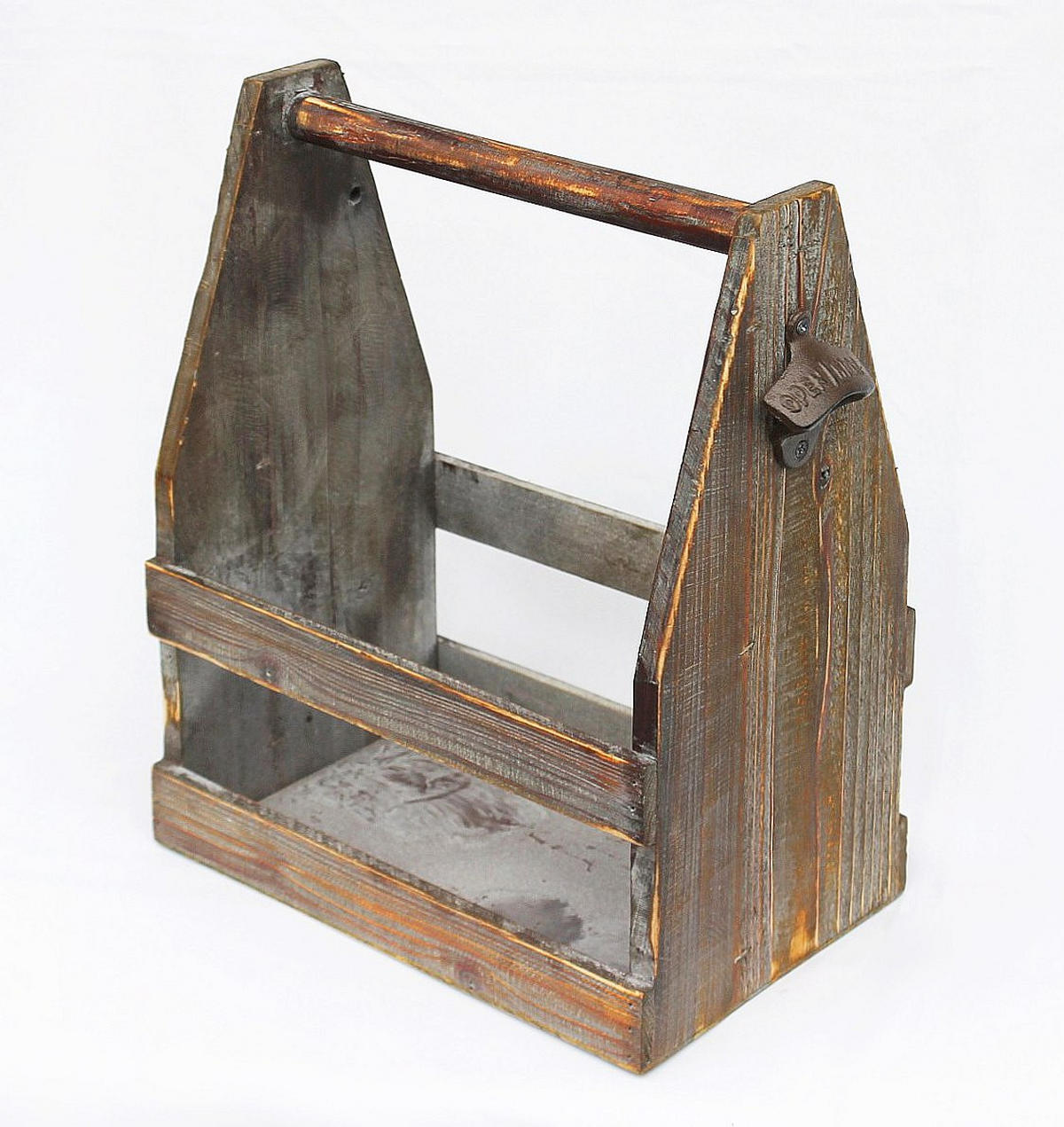 BIERTRÄGER aus Holz 38 cm mit Flaschenöffner 5087 - Braun, Holz (30/38/20cm) - DanDiBo