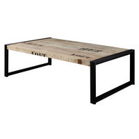 COUCHTISCH Mango 140x80x40 natur bedruckt FACTORY #111 - Naturfarben, Holz (140/80/40cm) - Massivmoebel24