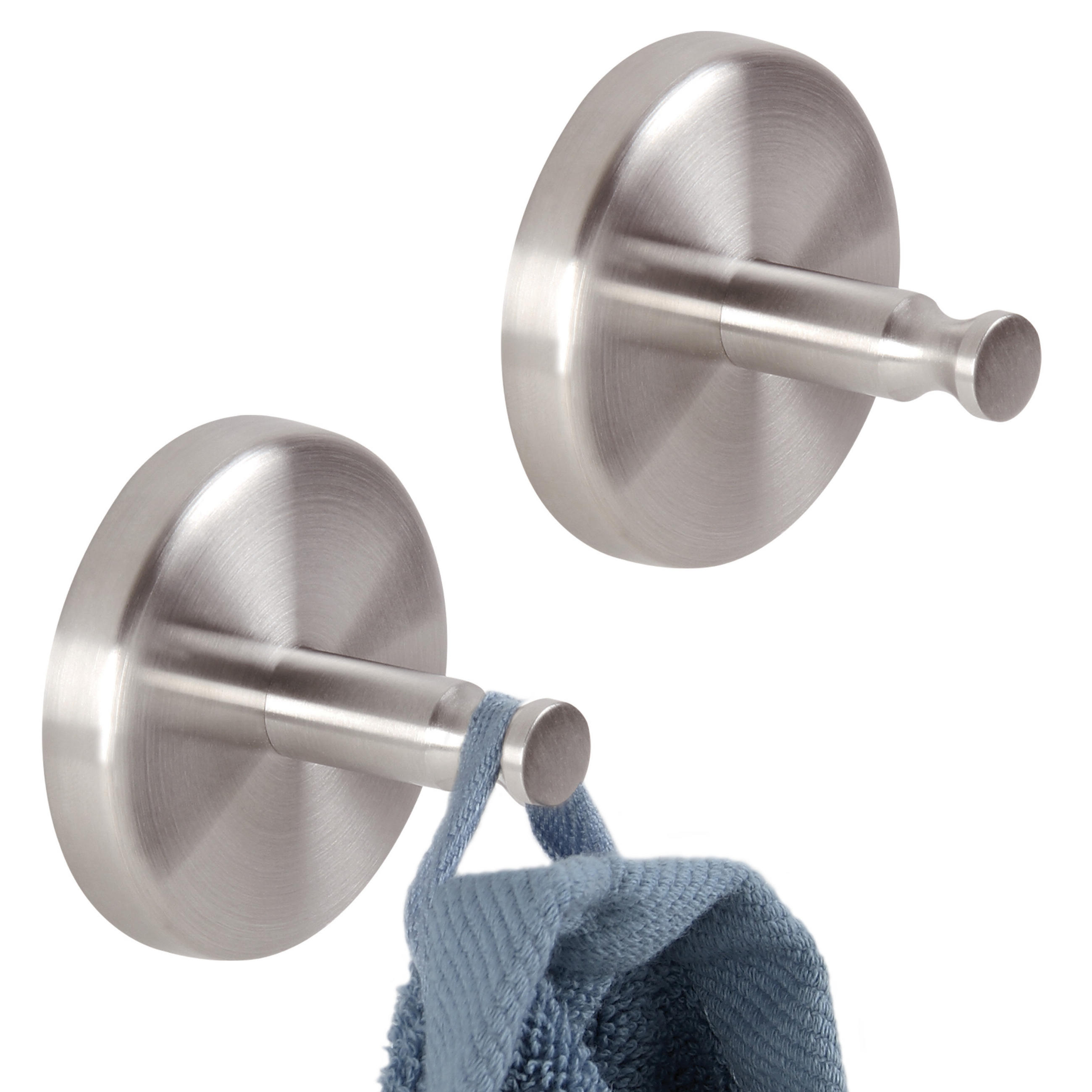 HANDTUCHHAKEN PIAZZA 2er-Set, Edelstahl, matt - Edelstahlfarben, Metall (6/4.5/6cm) - bremermann