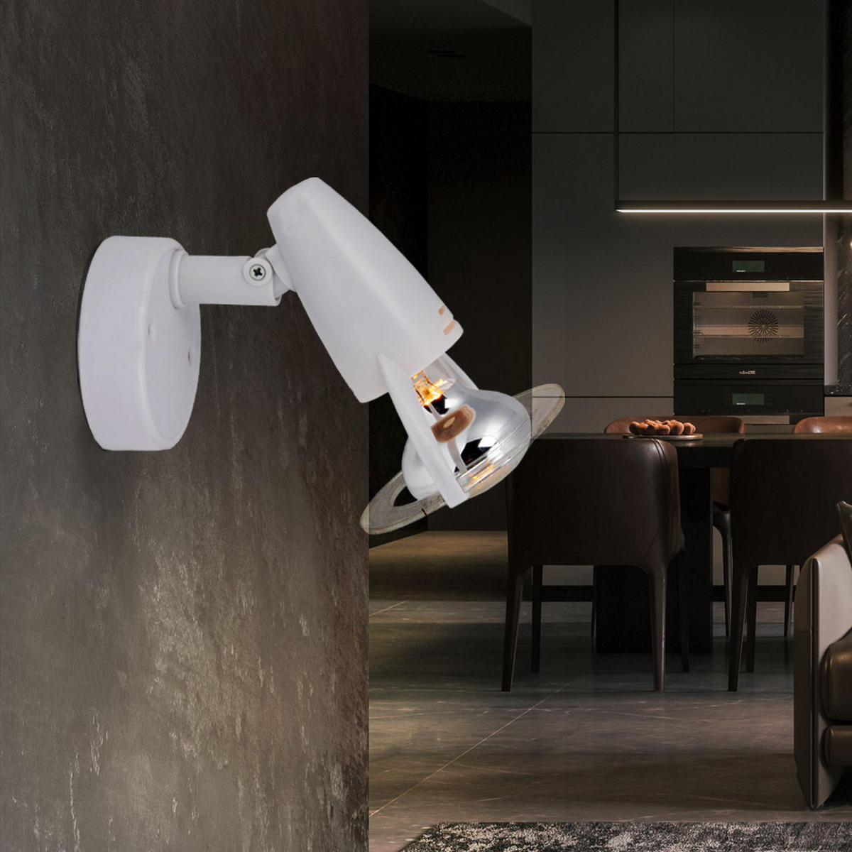 WANDLEUCHTE Kunststoff Weiß beweglicher Spot - Weiß, Kunststoff (8.5/12/12cm) - Globo Lighting