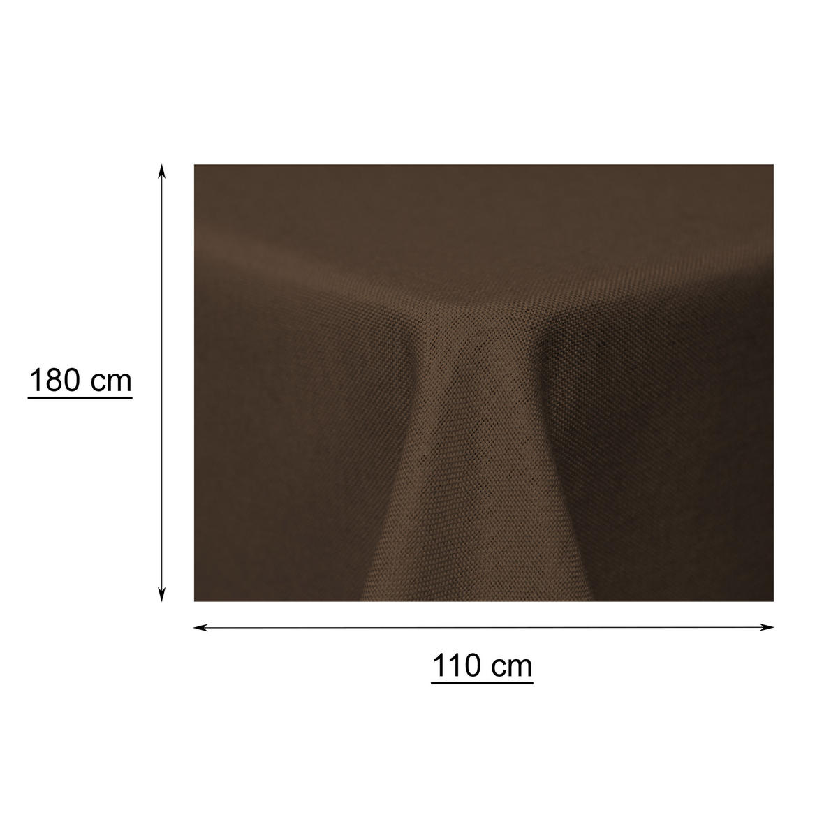 TISCHDECKE Leinenoptik 110/180 cm eckig Braun - Braun, Textil (110/180cm) - TiborTex