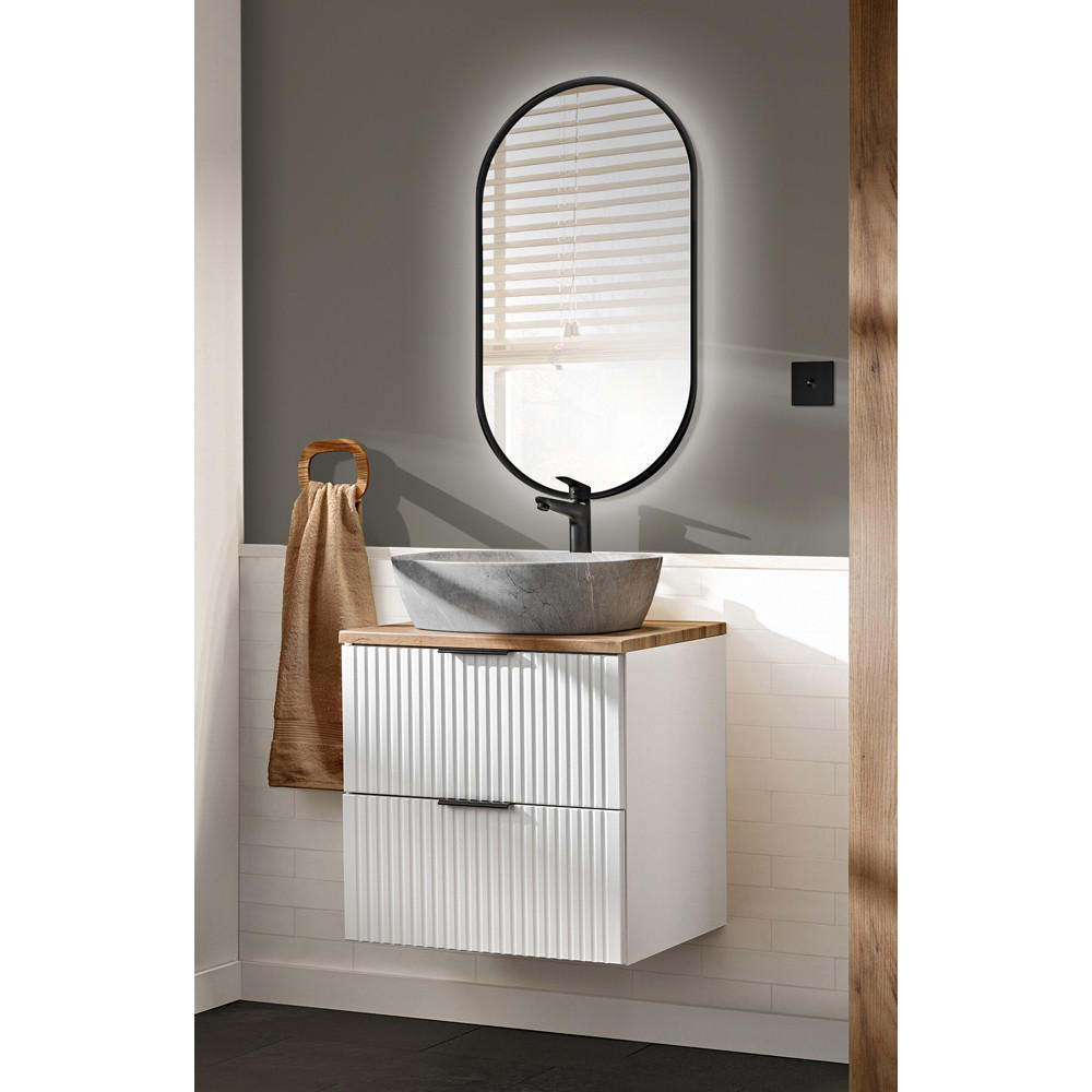 Lomado Badmöbel-Set Weiß 61x200x47 cm